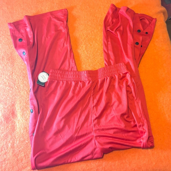 Red side snap wide leg pants NWT - Picture 12 of 12